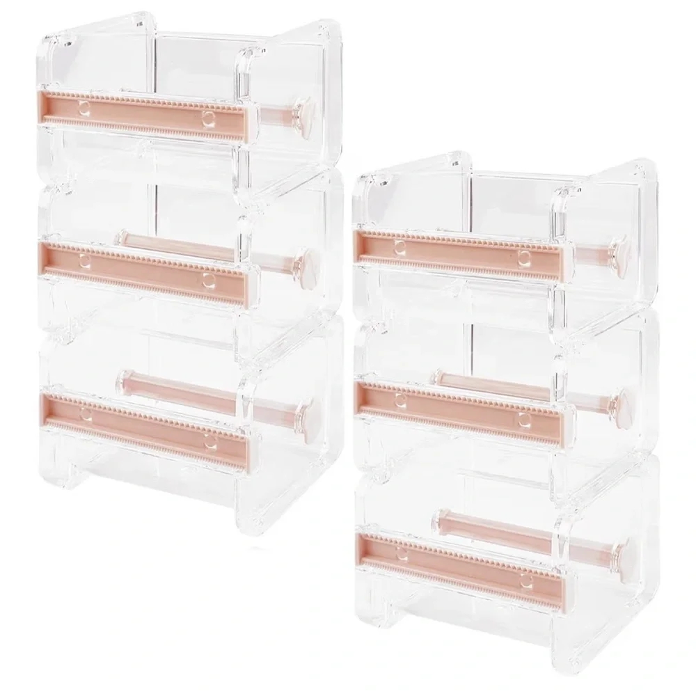 Acrylic Washi Tape Organizer Stackable Clear Desk Stackable Storage Bins